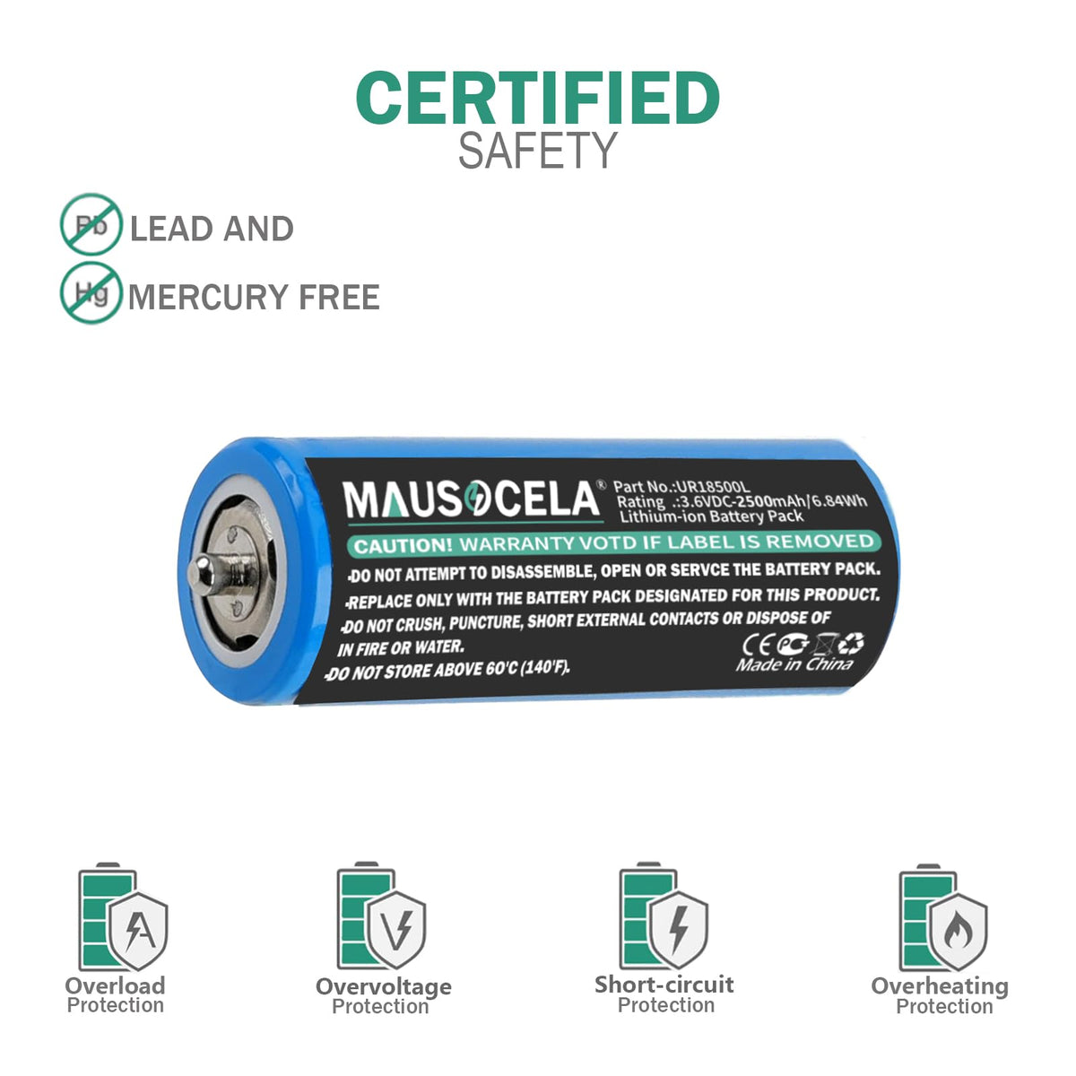 MAUSOCELA Braun Series 5-9 battery pack packaging view highlighting model compatibility.