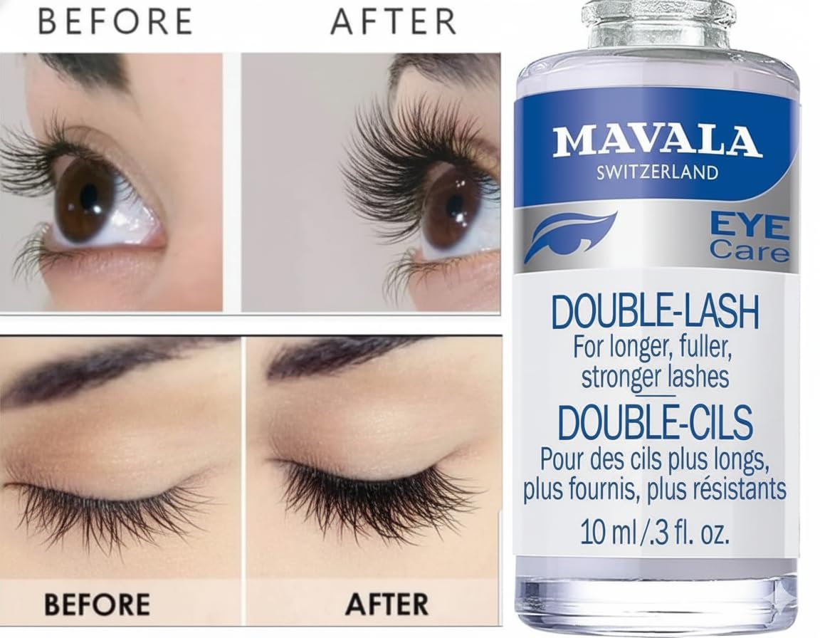MAVALA Double Lash brush-applications demonstrated for night-time lash and brow care