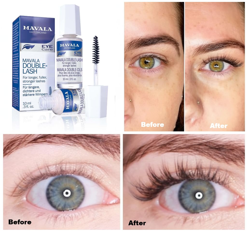 MAVALA Eye-Lash Serum ingredients highlighted with vitamins and proteins for nourishing lash growth
