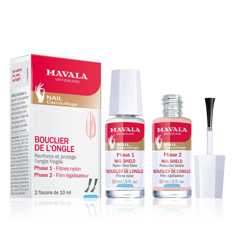 Mavala Nail Shield Phase 1 application strengthens and protects the nail plate.