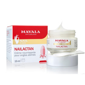 Mavala Nailactan nourishing nail cream jar for at-home repair and moisturization.