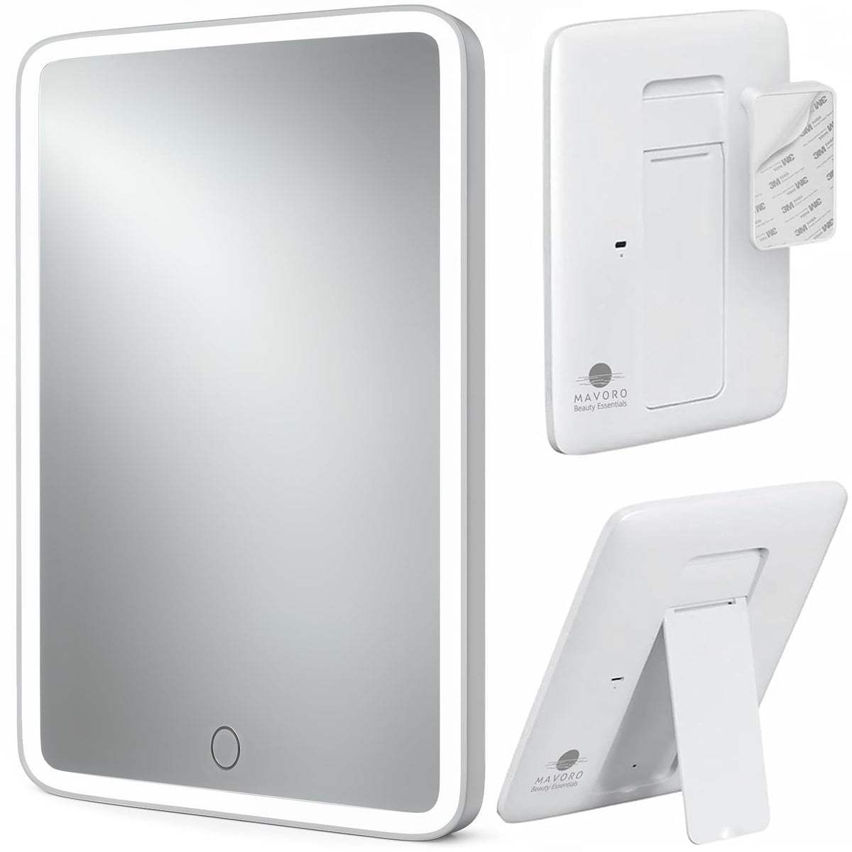 Mavoro 7x9 LED travel mirror with light for precise makeup on the go