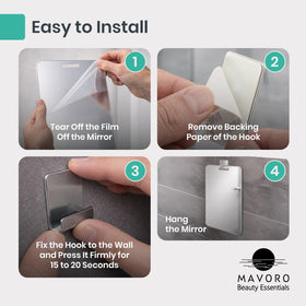 Mavoro hanging mirror fits lockers, closets, and doors.
