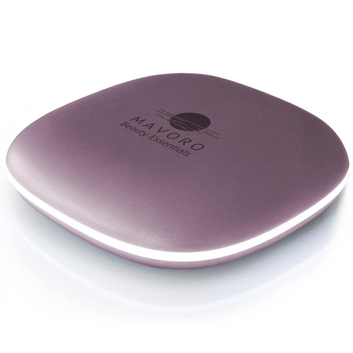 Mavoro LED travel mirror with 1x/10x zoom in violet mist for precise grooming on the go.