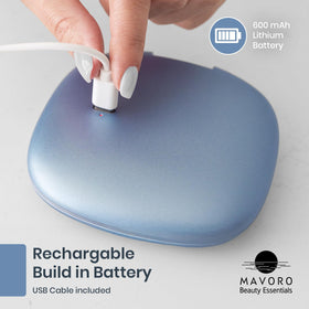 Mavoro LED travel makeup mirror shows 10x magnification for detail checks.