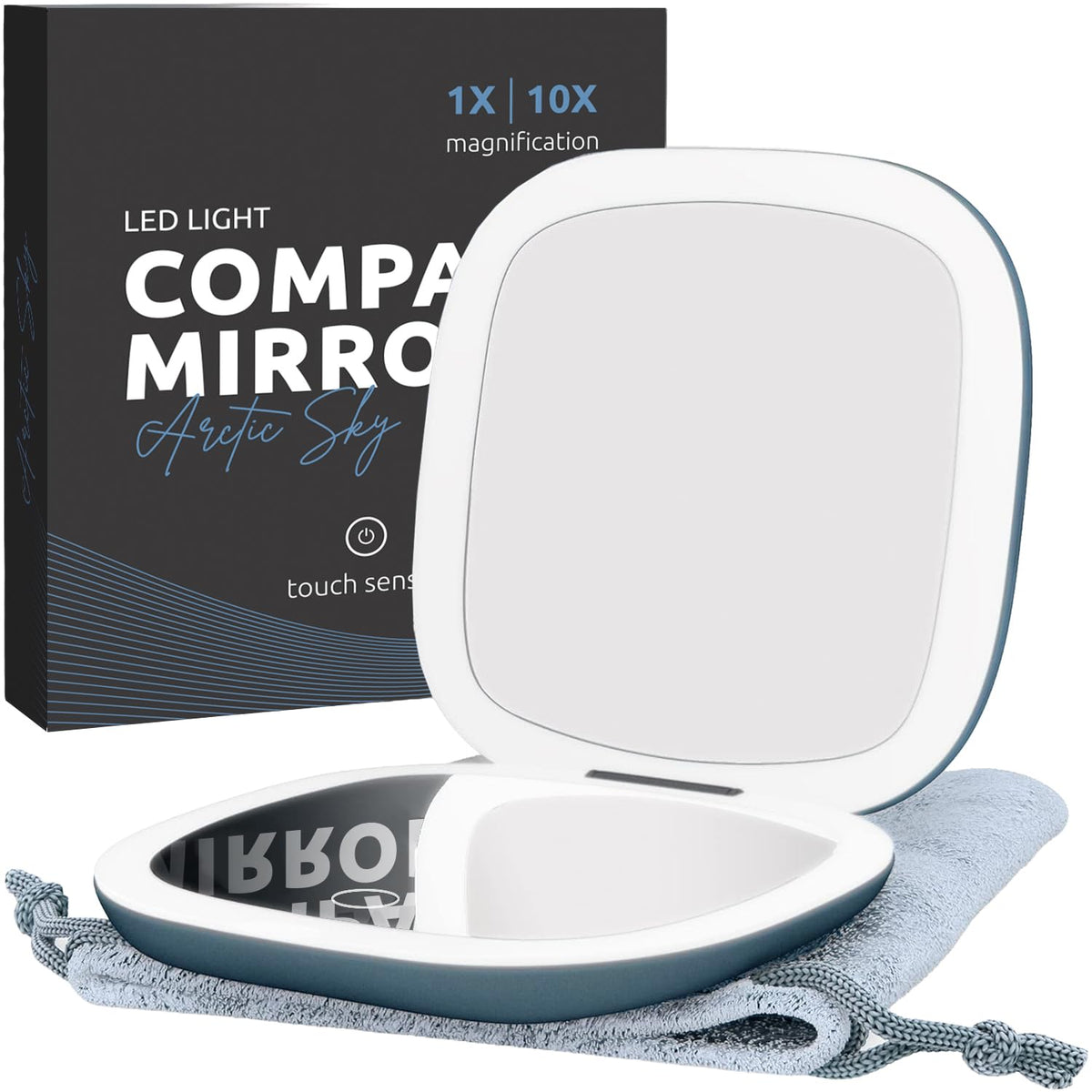 Mavoro LED travel makeup mirror ideal for on-the-go routines in public spaces.