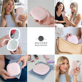 Mavoro pocket travel mirror compact 4 inch face and lightweight build.