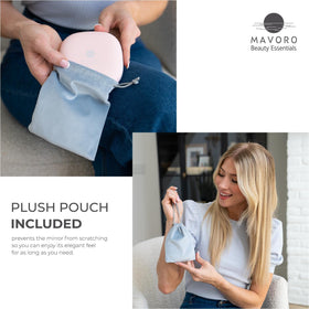 Mavoro mirror comes with plush pouch for gifting or storage.