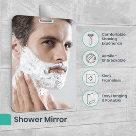 Mavoro less fogging mirror helps clearer grooming in steam.
