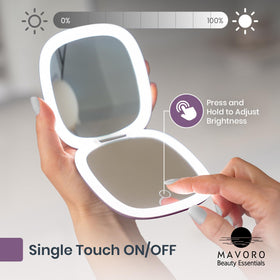 Mavoro compact purse mirror ideal for quick touch-ups in a bag-friendly size.