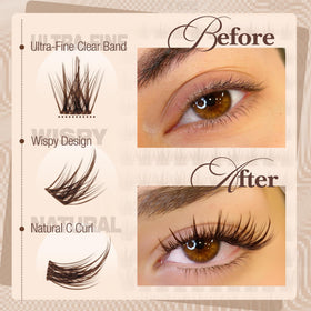 Mavphnee brown lash clusters on a tray designed for beginner-friendly application
