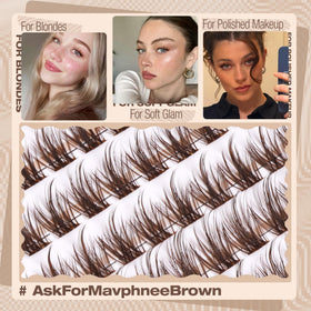 Mavphnee C-Curl brown clusters close-up with gentle lift and comfort