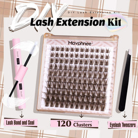 Mavphnee Brown Lash Clusters Kit application demo highlighting beginner-friendly placement