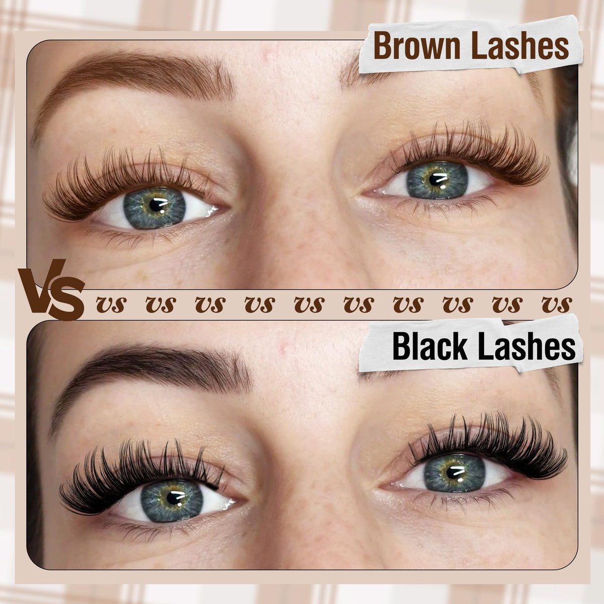 Mavphnee Brown Lash Clusters Kit DCurl close-up demonstrating natural lift