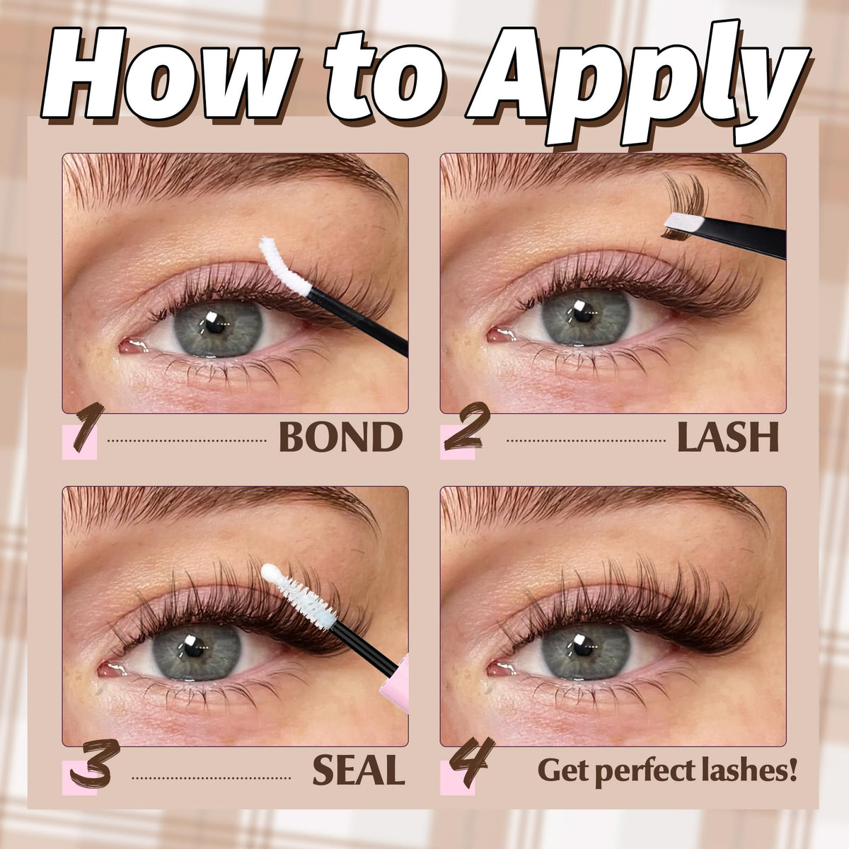 Mavphnee Brown Lash Clusters Kit lengths 10-18mm for customizable looks