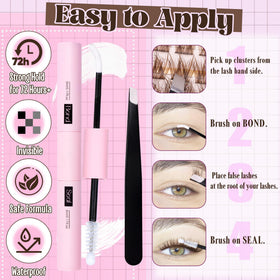 Mavphnee Brown Lash Clusters Kit natural look for everyday wear.