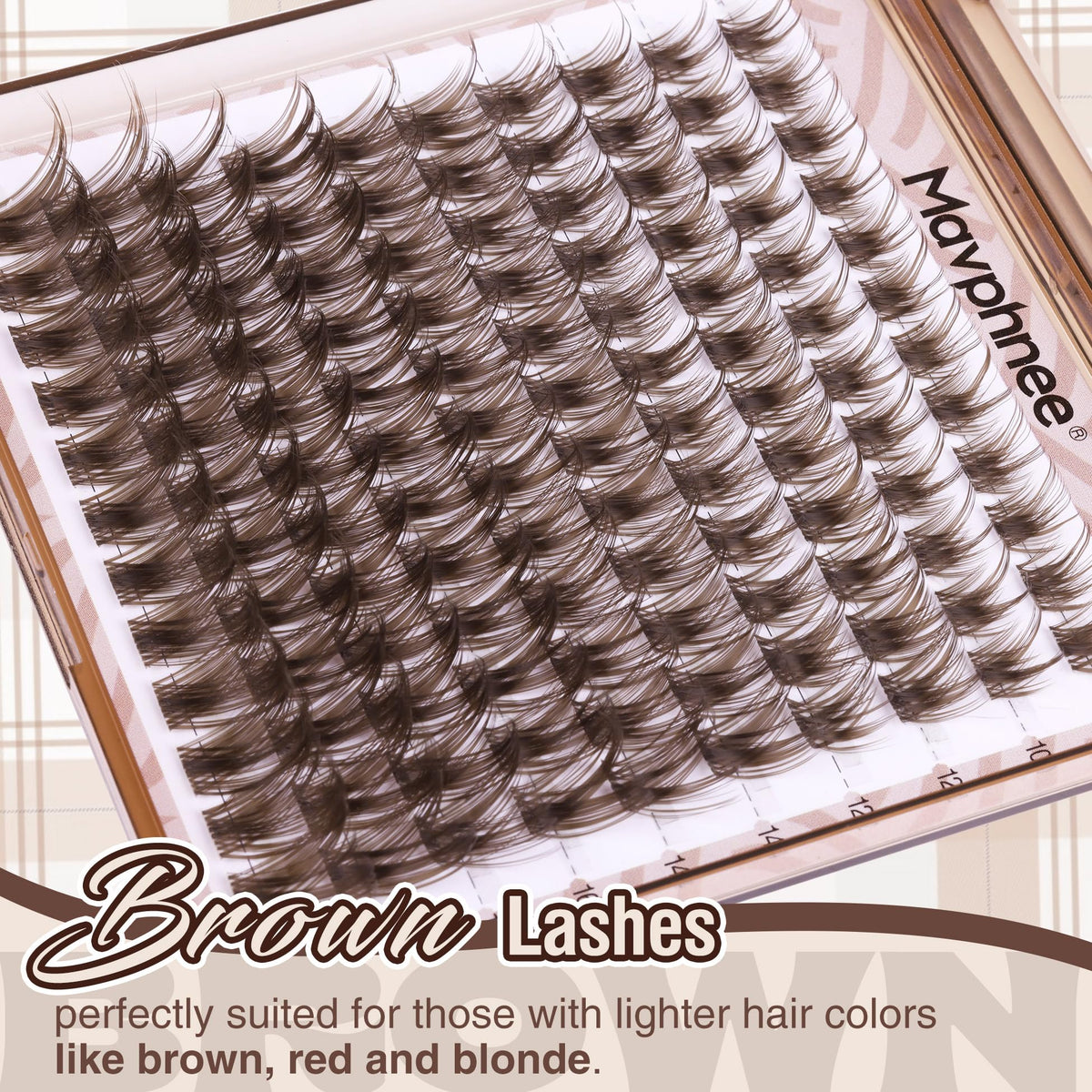 Mavphnee Brown Lash Clusters Kit packaging and contents showcase convenience and value