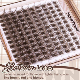 Mavphnee Brown Lash Clusters Kit packaging and contents showcase convenience and value