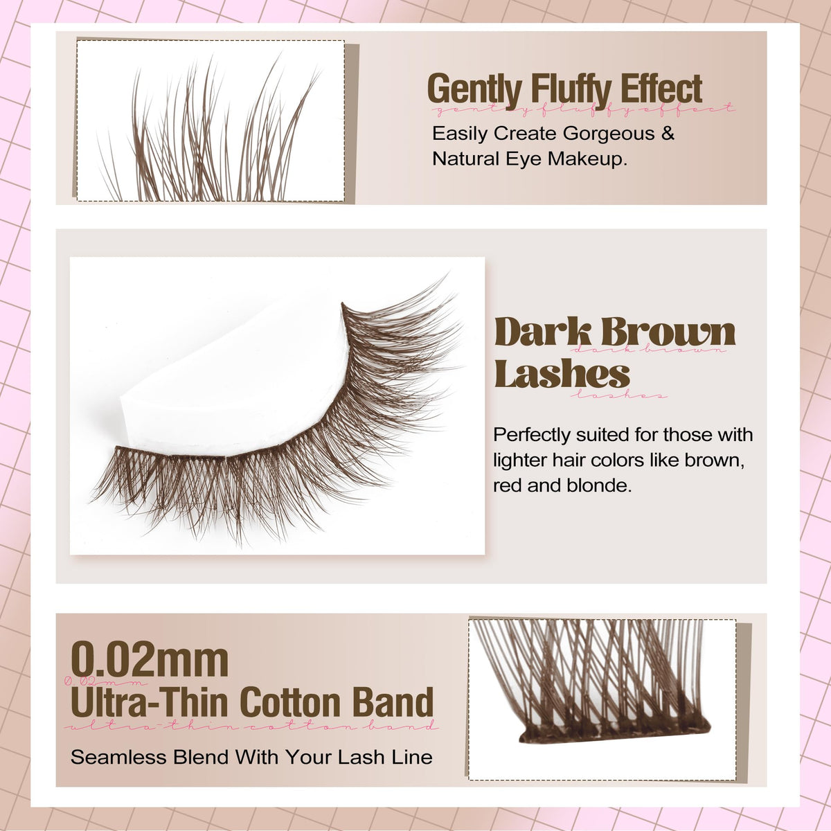 Mavphnee Brown Lash Clusters Kit precision tweezers for precise placement.