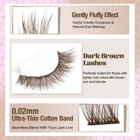 Mavphnee Brown Lash Clusters Kit precision tweezers for precise placement.