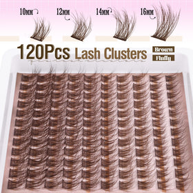 Mavphnee Brown Lash Clusters Kit soft brown shade for natural look.