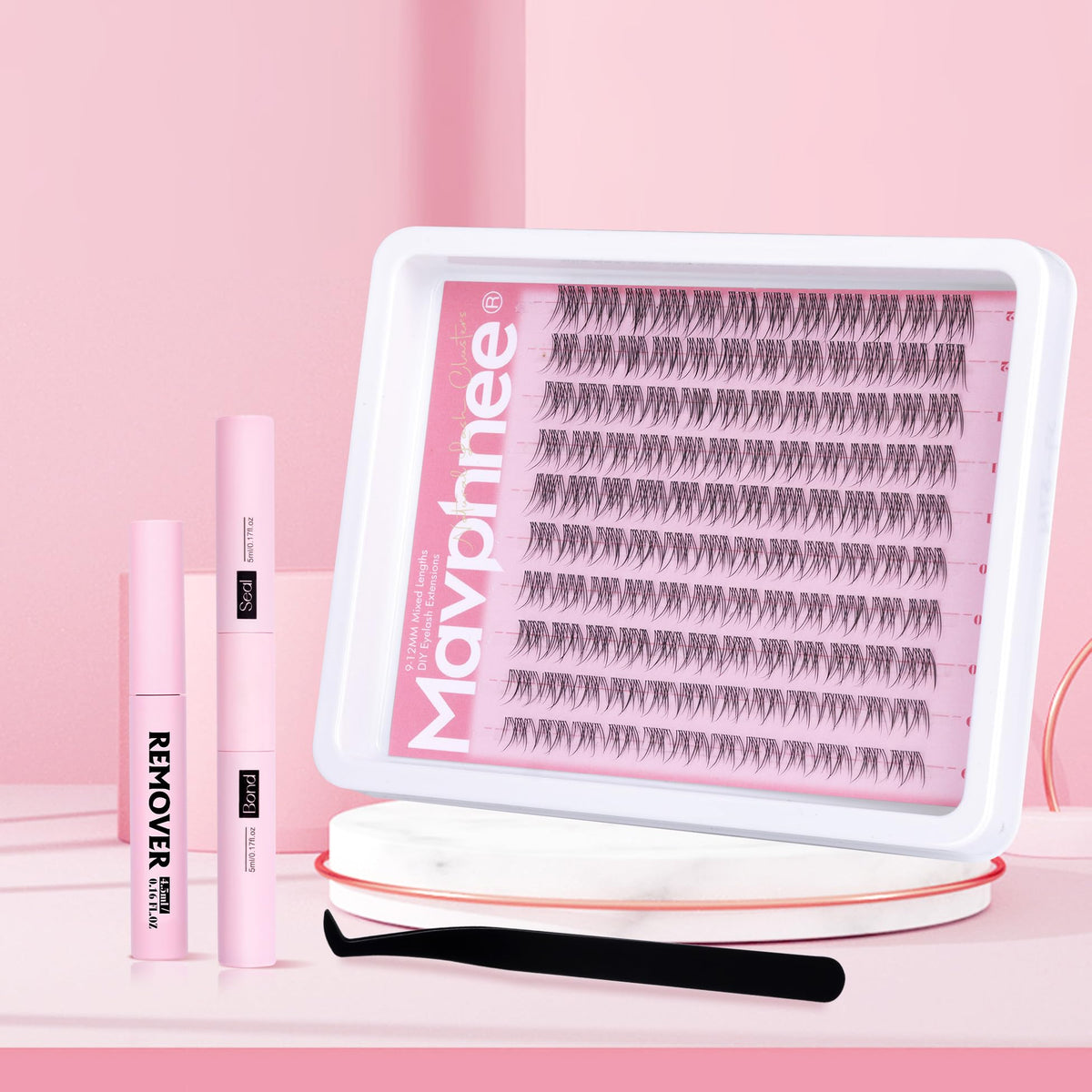 Reusable Mavphnee lash clusters with care guidance for longevity