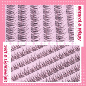 Soft, lightweight Mavphnee lash clusters deliver all-day comfort