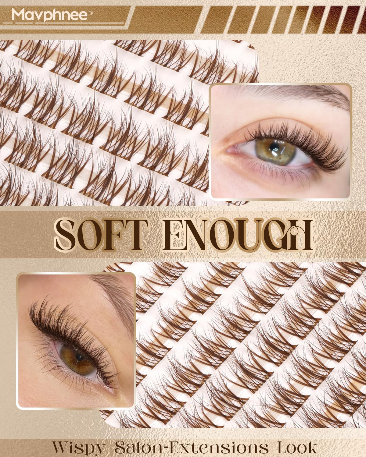 Mavphnee sun-kissed look image suggests soft, natural lash enhancement.