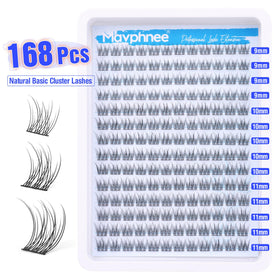 Mavphnee wispy CC-curly 9-11mm lashes for natural texture and blend.