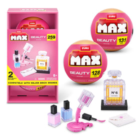 MAX Build More nail polish design on display-ready bricks for chic shelf showcase