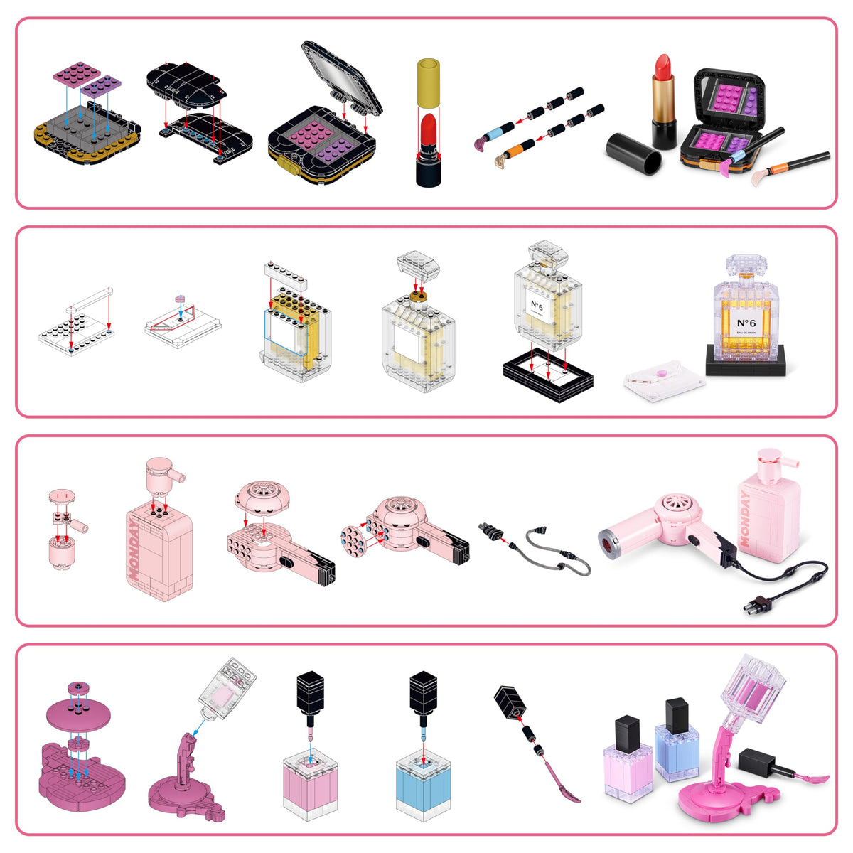MAX Build More shampoo and hair dryer design for imaginative grooming setups