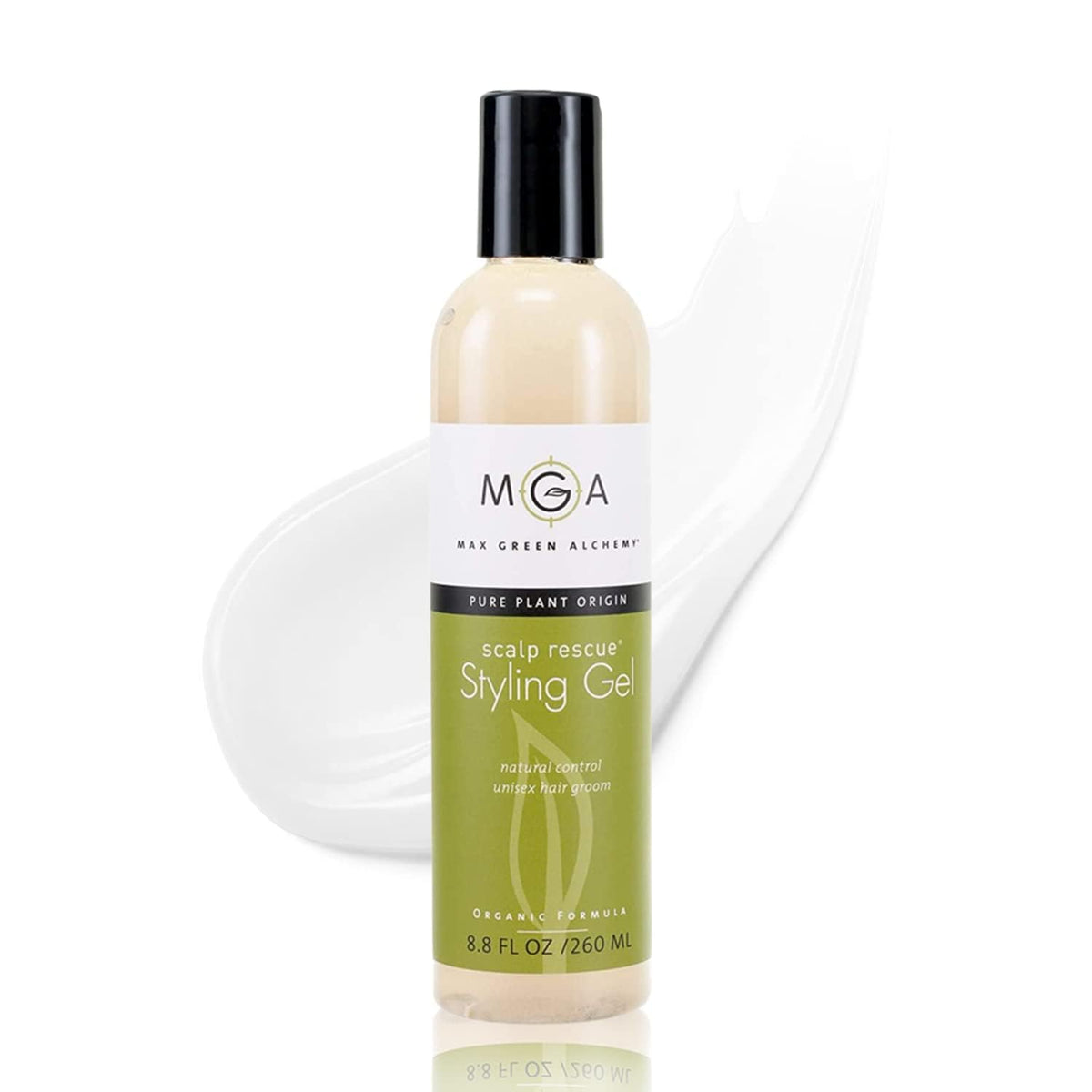 Close-up of Scalp Rescue gel texture showing natural, non-crunchy finish.