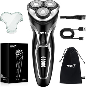 MAX-T electric razor front view showing compact design for daily grooming