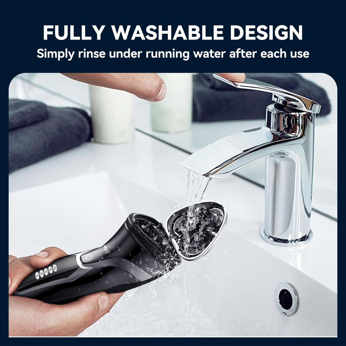 MAX-T razor with pop-up trimmer for quick sideburns and mustache grooming