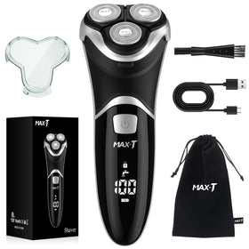 MAX-T men's electric shaver with a 3D rotary head for a close, comfortable shave
