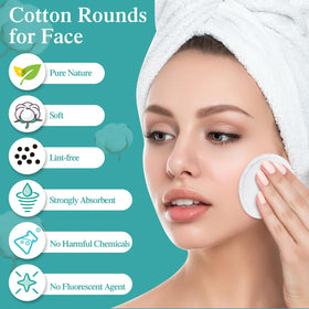 Maxcheck cotton rounds with water-lock edge improve absorption during toning