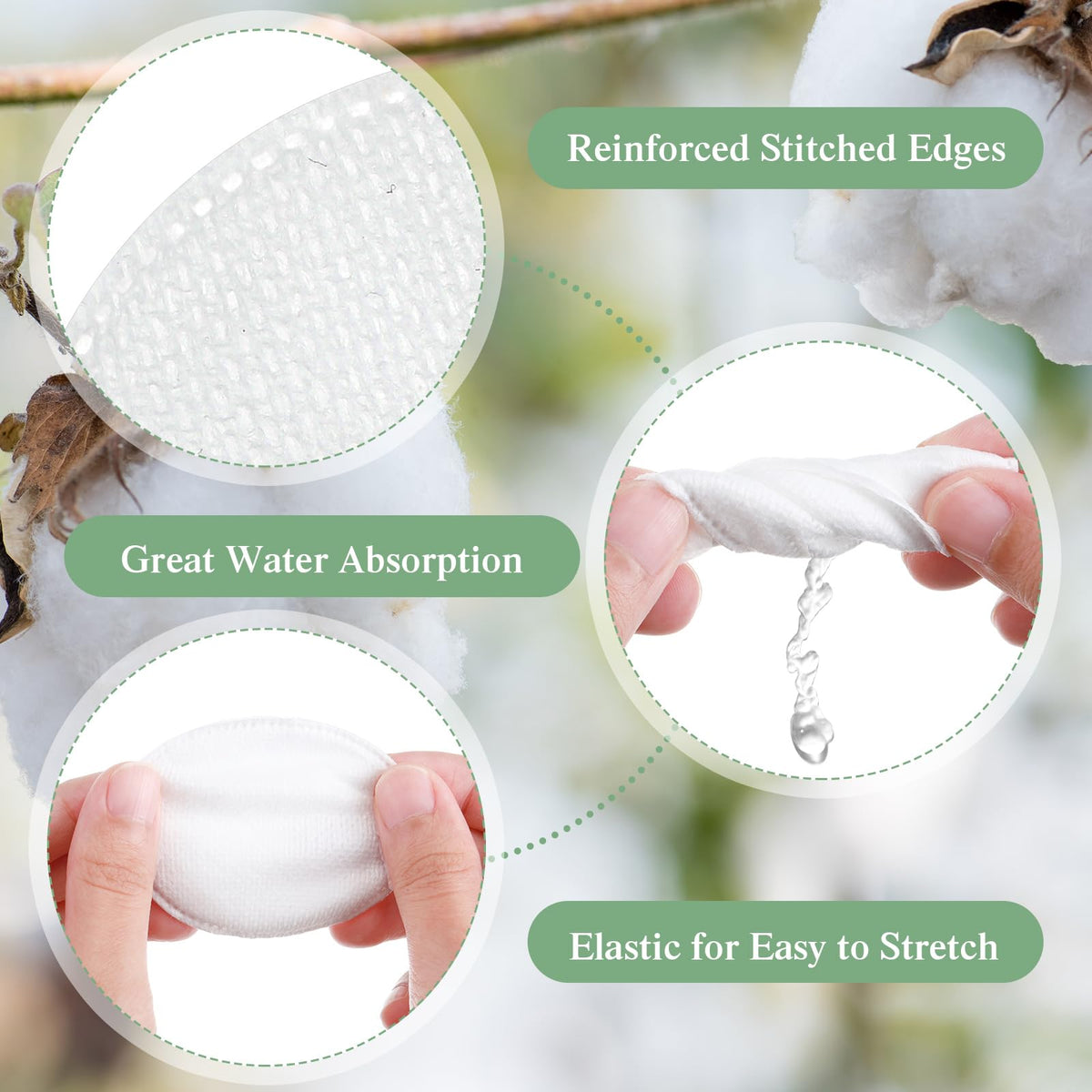 Maxcheck double-sided-exfoliating-rounds provide cleansing and gentle toner application.