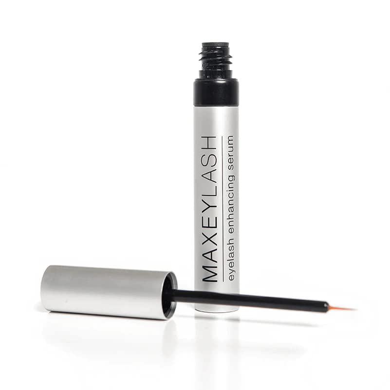 MaxeyLash serum bottle with precision brush for easy daily lash care