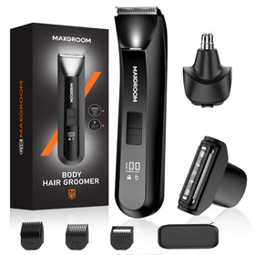 MAXGROOM 3-in-1 body trimmer front view showing versatile trimming