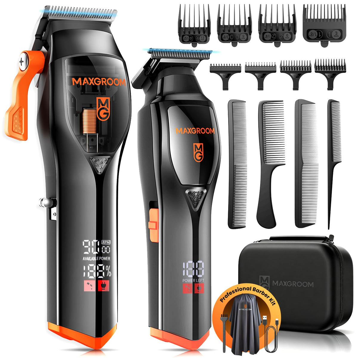 MAXGROOM professional hair clipper 9000 rpm for fast, smooth cuts