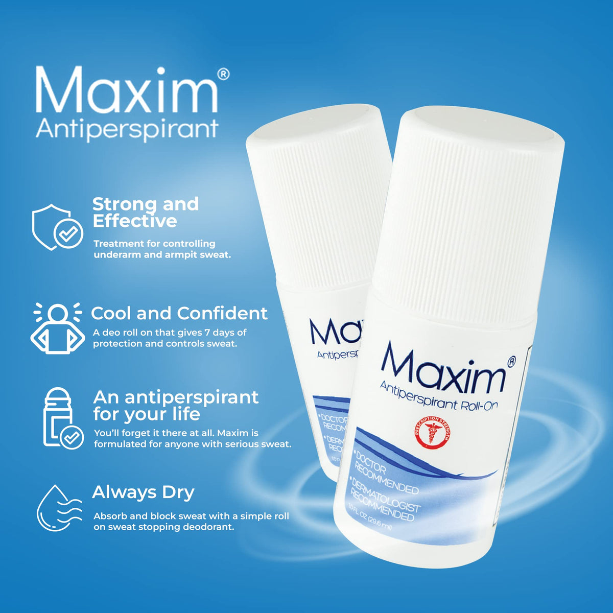 MAXIM unscented deodorant with no fragrance for sensitive skin comfort.