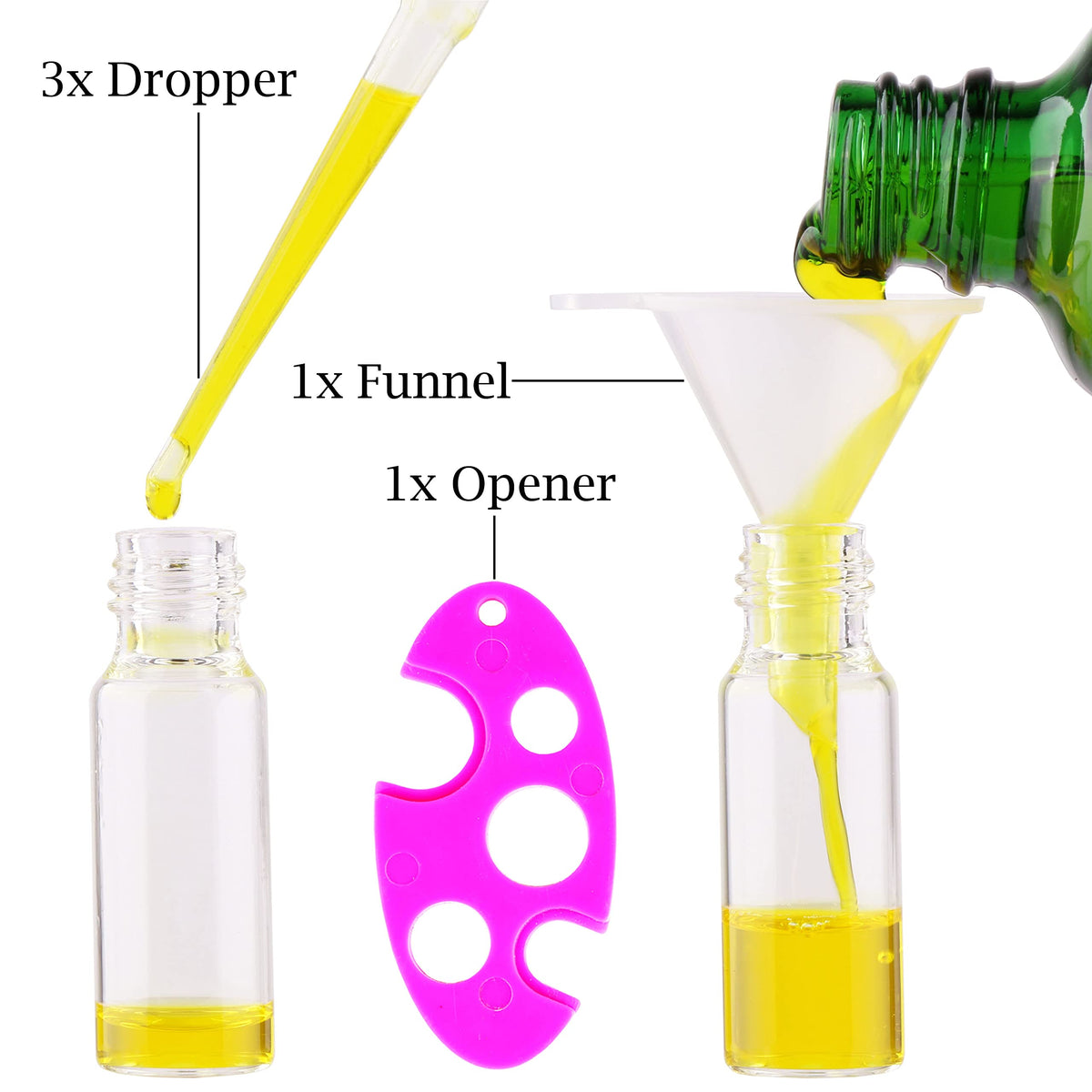 MaxMau 3 droppers included for precise oil transfer.