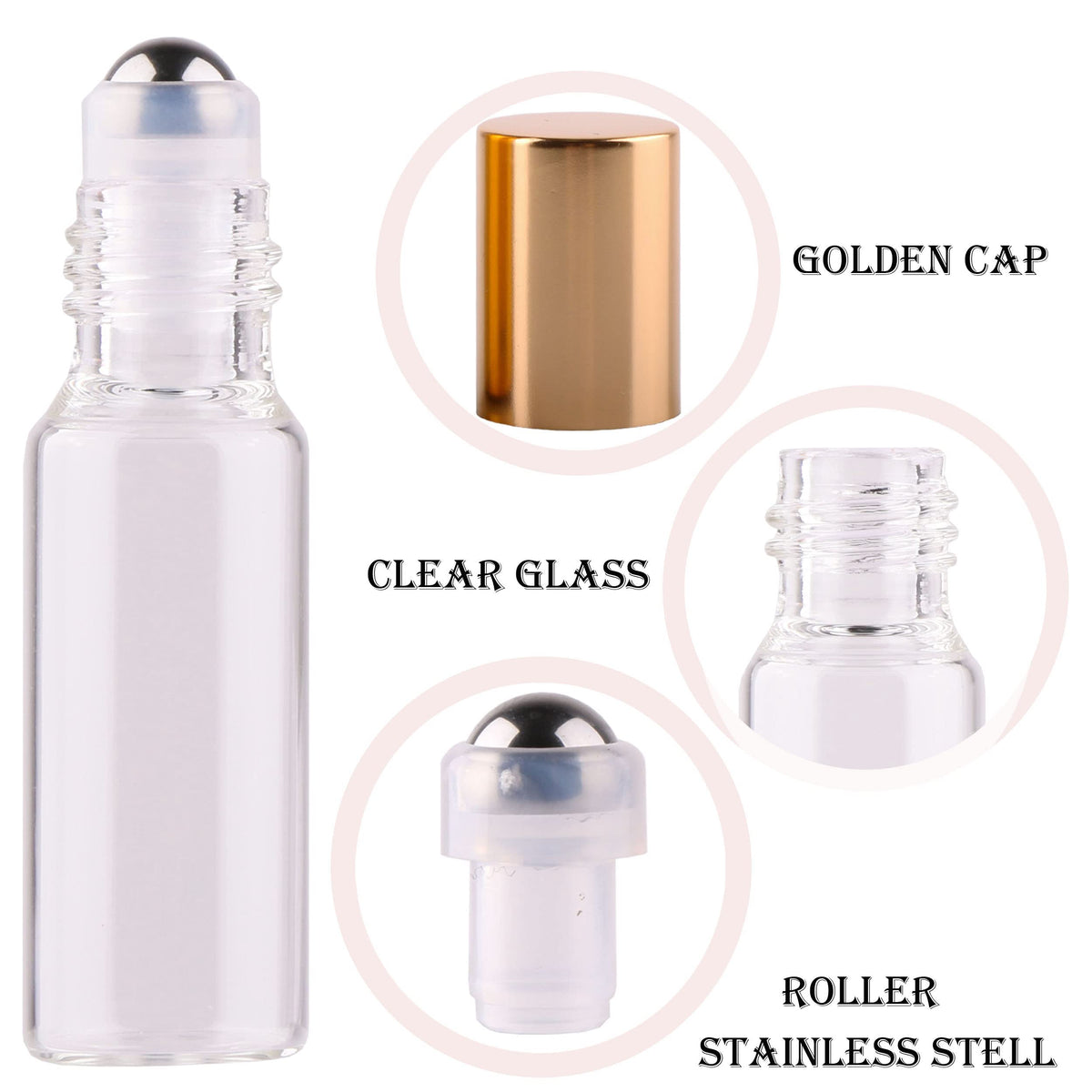 MaxMau roller bottle with stainless steel roller ball for smooth application.