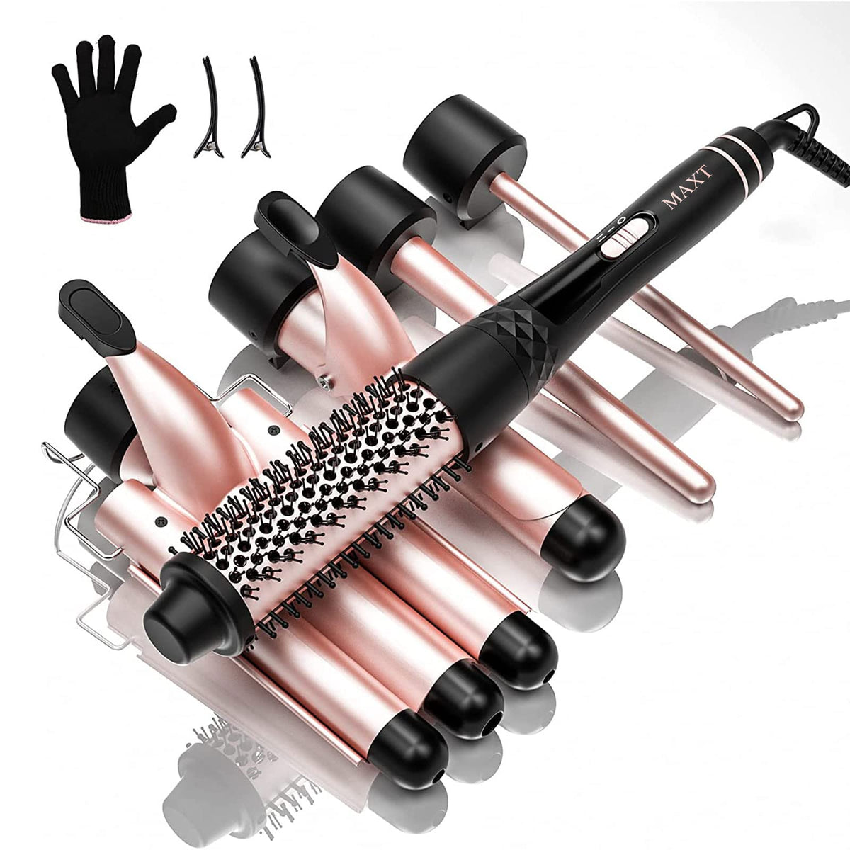 MAX-T 5-in-1 curling wand set for versatile at-home styling