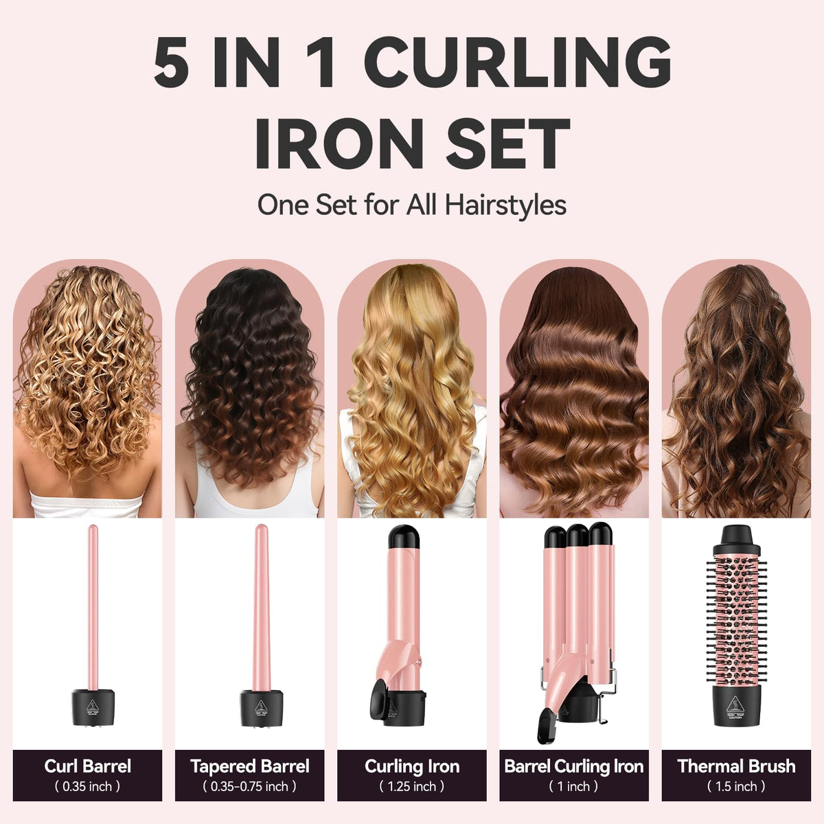 MAX-T ceramic-coated 0.35-inch barrel for tight curls and frizz control