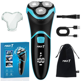 MAX-T electric razor with 3D head for a close contour shave.