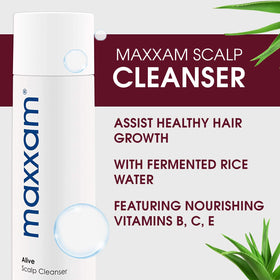 Maxxam Alive cleansing shampoo foam close-up captures rich lather for even distribution.