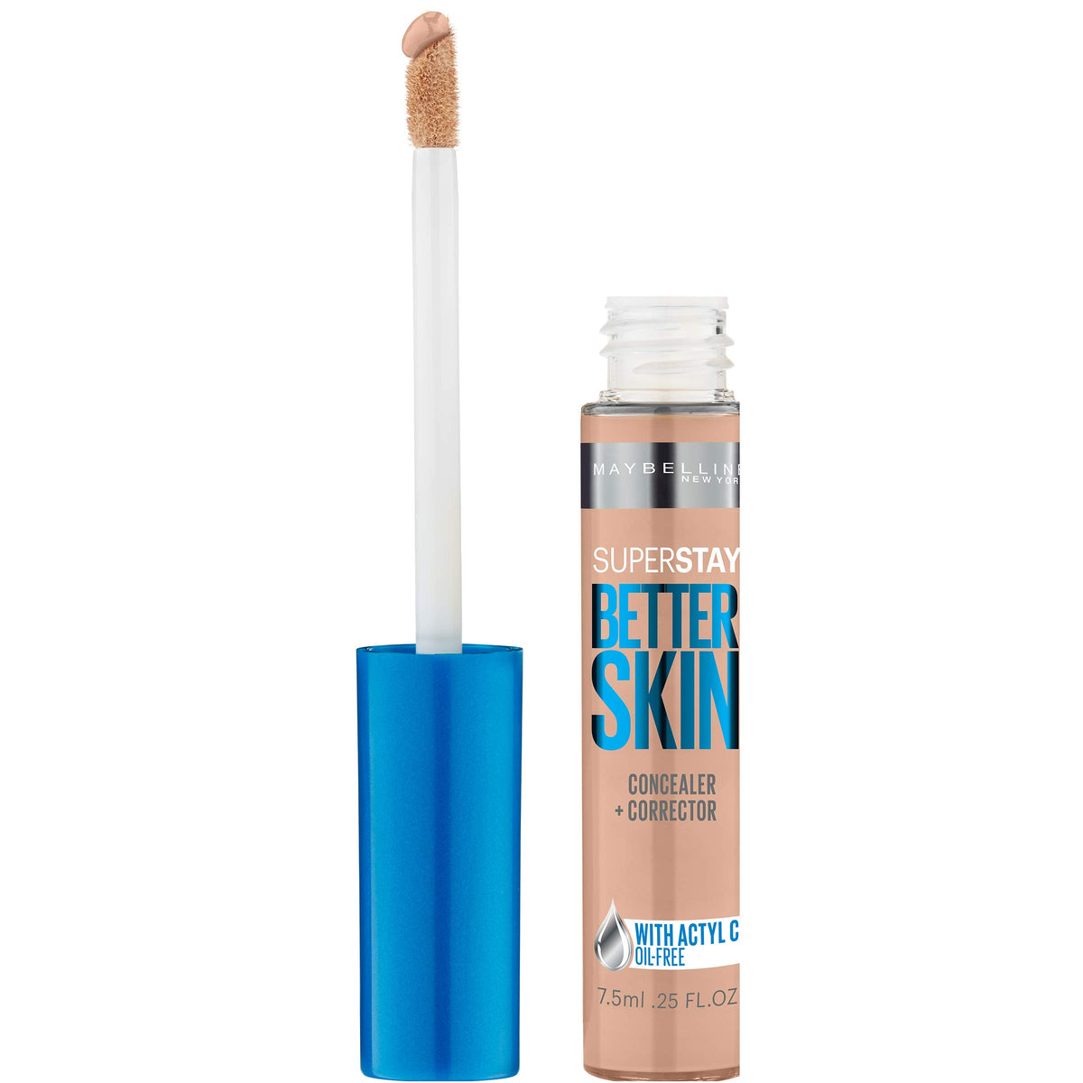 Maybelline Better Skin Concealer Light/Medium in use for targeted coverage and antioxidant support.