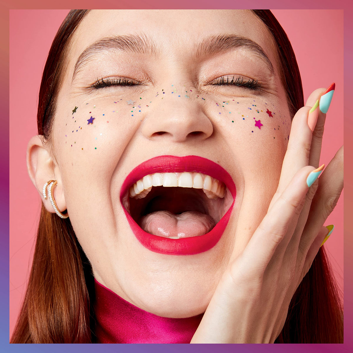 Maybelline Birthday cake-scented lip color close-up.