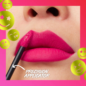 Bright red Maybelline lip color for confident, fashion-forward looks